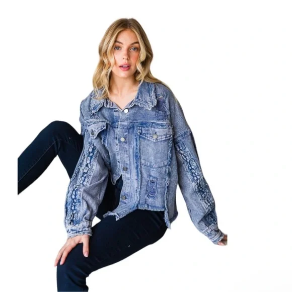 Oli & Hali Blue Oversized Jean Jacket - Picture 3 of 6